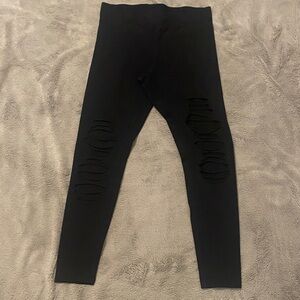 Express Black Distressed Leggings
